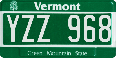 VT license plate YZZ968
