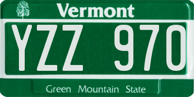 VT license plate YZZ970