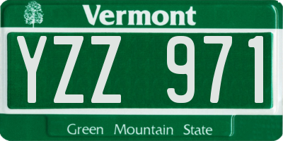VT license plate YZZ971