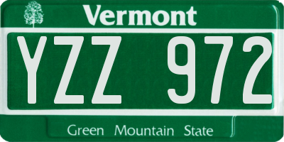 VT license plate YZZ972