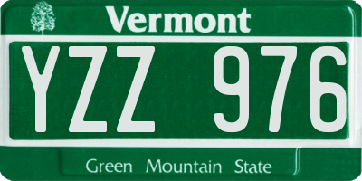 VT license plate YZZ976