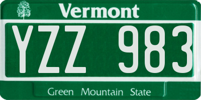 VT license plate YZZ983
