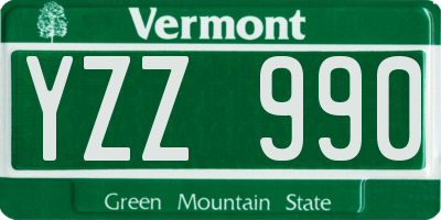 VT license plate YZZ990