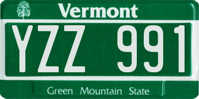 VT license plate YZZ991