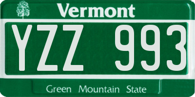 VT license plate YZZ993