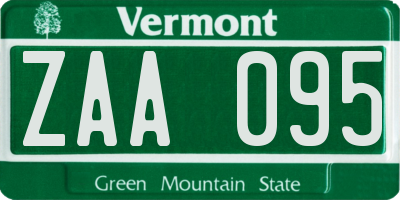 VT license plate ZAA095