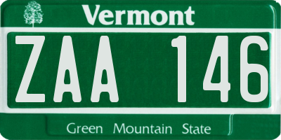 VT license plate ZAA146