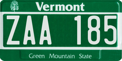 VT license plate ZAA185