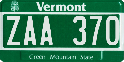 VT license plate ZAA370