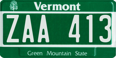 VT license plate ZAA413