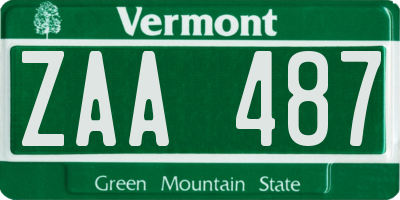 VT license plate ZAA487