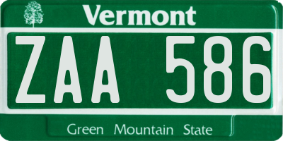 VT license plate ZAA586