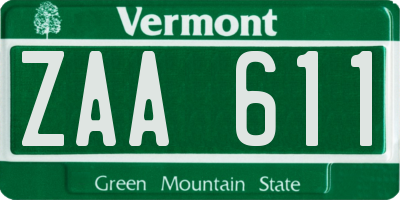 VT license plate ZAA611