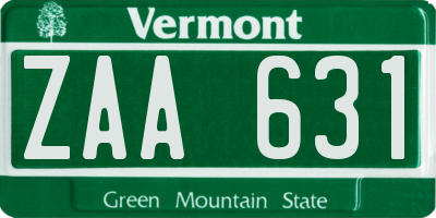 VT license plate ZAA631