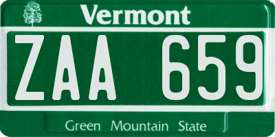 VT license plate ZAA659