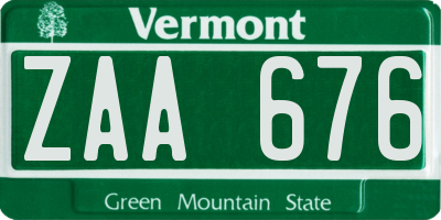 VT license plate ZAA676