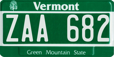VT license plate ZAA682