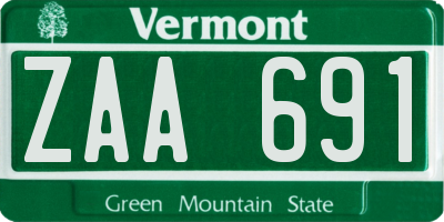 VT license plate ZAA691