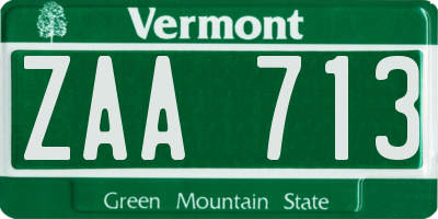 VT license plate ZAA713