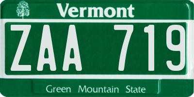 VT license plate ZAA719
