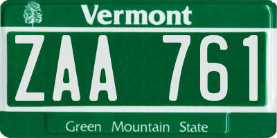 VT license plate ZAA761