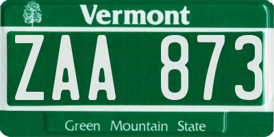 VT license plate ZAA873