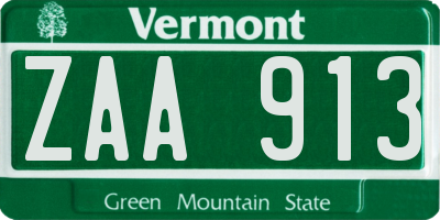 VT license plate ZAA913