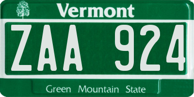 VT license plate ZAA924