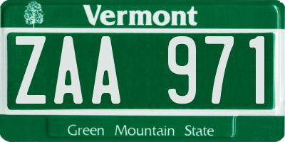 VT license plate ZAA971