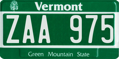 VT license plate ZAA975