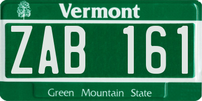 VT license plate ZAB161