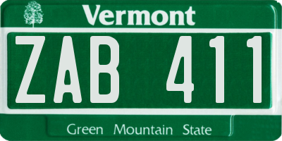 VT license plate ZAB411