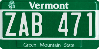 VT license plate ZAB471
