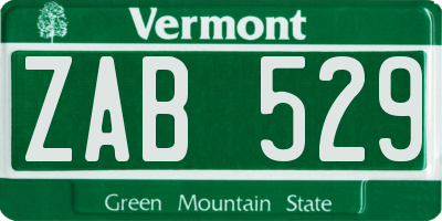 VT license plate ZAB529