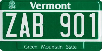 VT license plate ZAB901