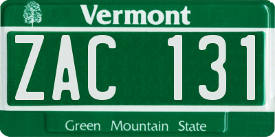 VT license plate ZAC131