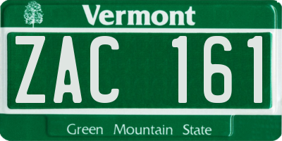 VT license plate ZAC161