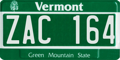 VT license plate ZAC164