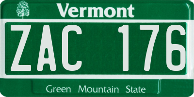 VT license plate ZAC176