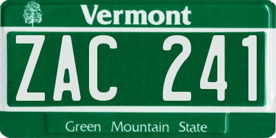VT license plate ZAC241