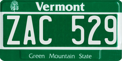 VT license plate ZAC529
