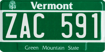 VT license plate ZAC591