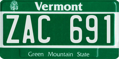 VT license plate ZAC691