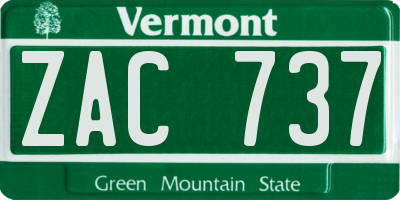 VT license plate ZAC737