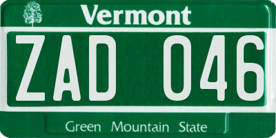 VT license plate ZAD046
