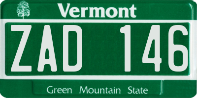 VT license plate ZAD146