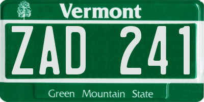VT license plate ZAD241