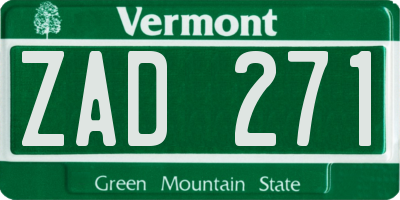 VT license plate ZAD271