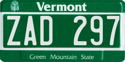 VT license plate ZAD297