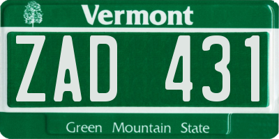 VT license plate ZAD431